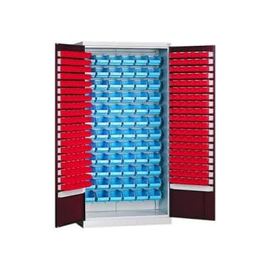 Secureo Magazinschrank Premium X-V mit Sichtlagerkästen