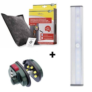 Sparpaket: Abzugsschloss GL 345 + LED-Tresorleuchte + Safe Dry Entfeuchter